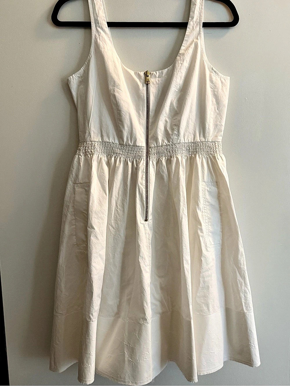 J.Crew Mini Zip-Up Shirt-Dress White Petite 6P
